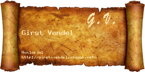 Girst Vendel névjegykártya